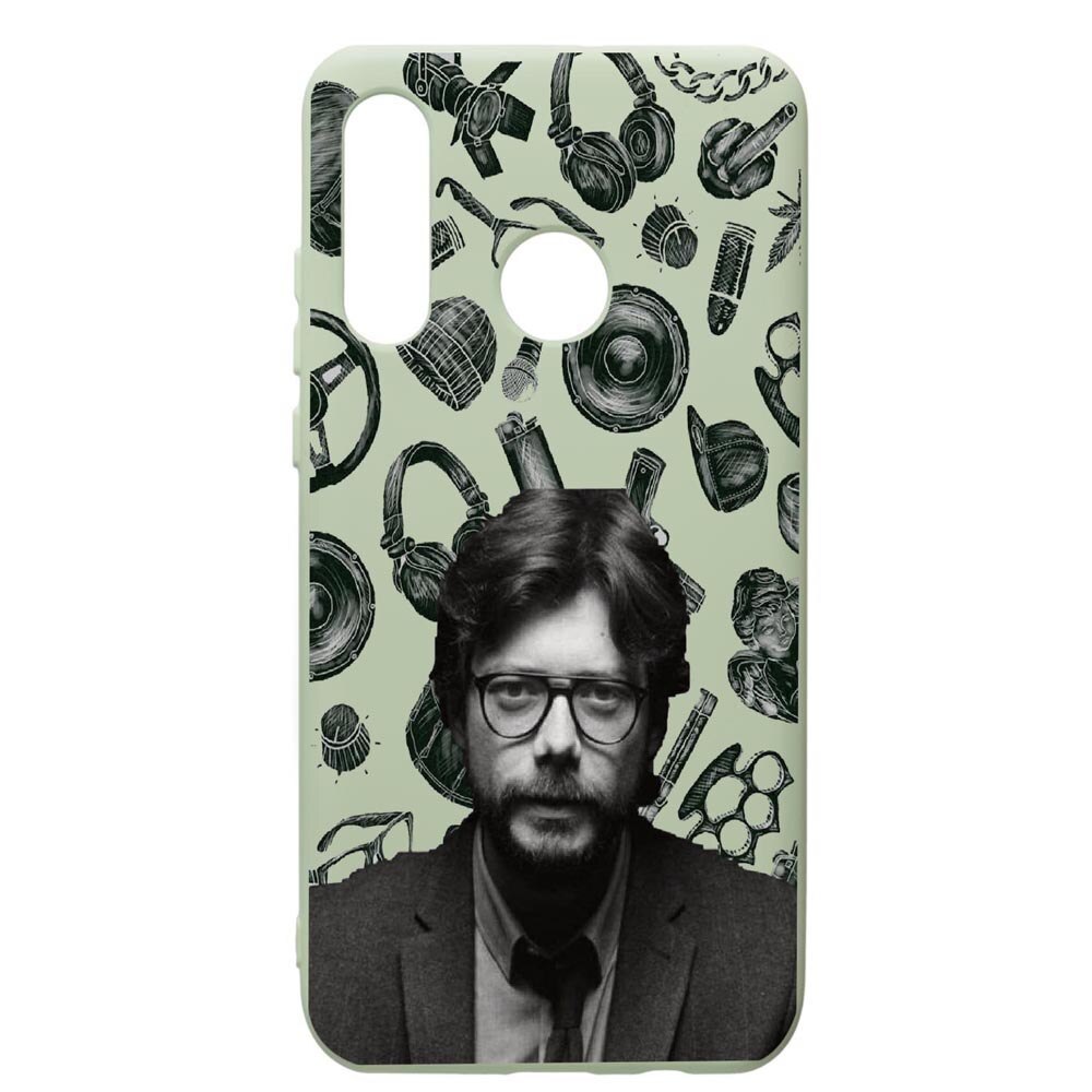 Husa de protectie Huawei P30 Lite, La Casa De Papel - Profesor, silicon, cu interiorul din material textil, protectie camera, Beryl, PGR388