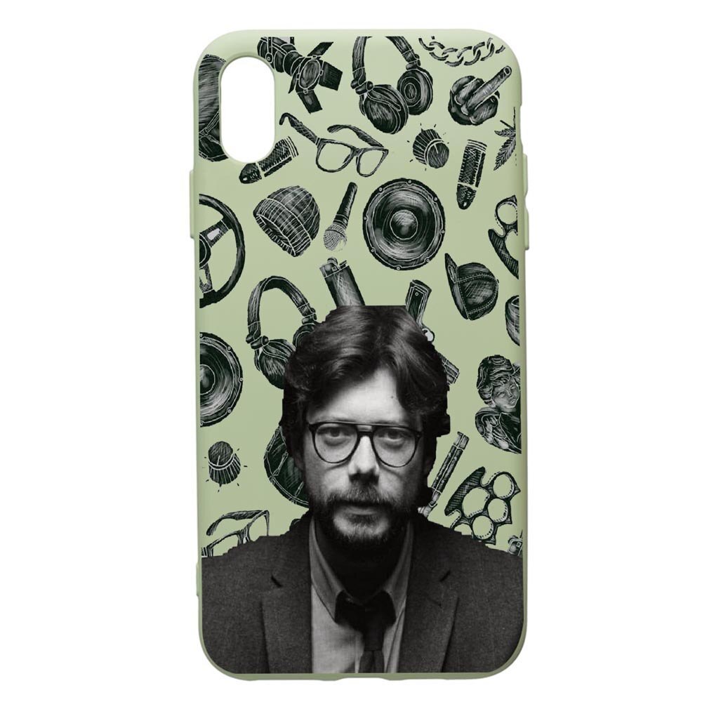 Husa de protectie Apple iPhone XS Max, La Casa De Papel - Profesor, silicon, cu interiorul din material textil, protectie camera, Beryl, PGR388