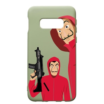 Husa de protectie Samsung Galaxy S10E, La Casa De Papel, silicon, cu interiorul din material textil, protectie camera, Beryl, PGR392 Husa de protectie Samsung Galaxy S10E, La Casa De Papel, silicon, cu interiorul din material textil, protectie camera, Beryl, PGR392