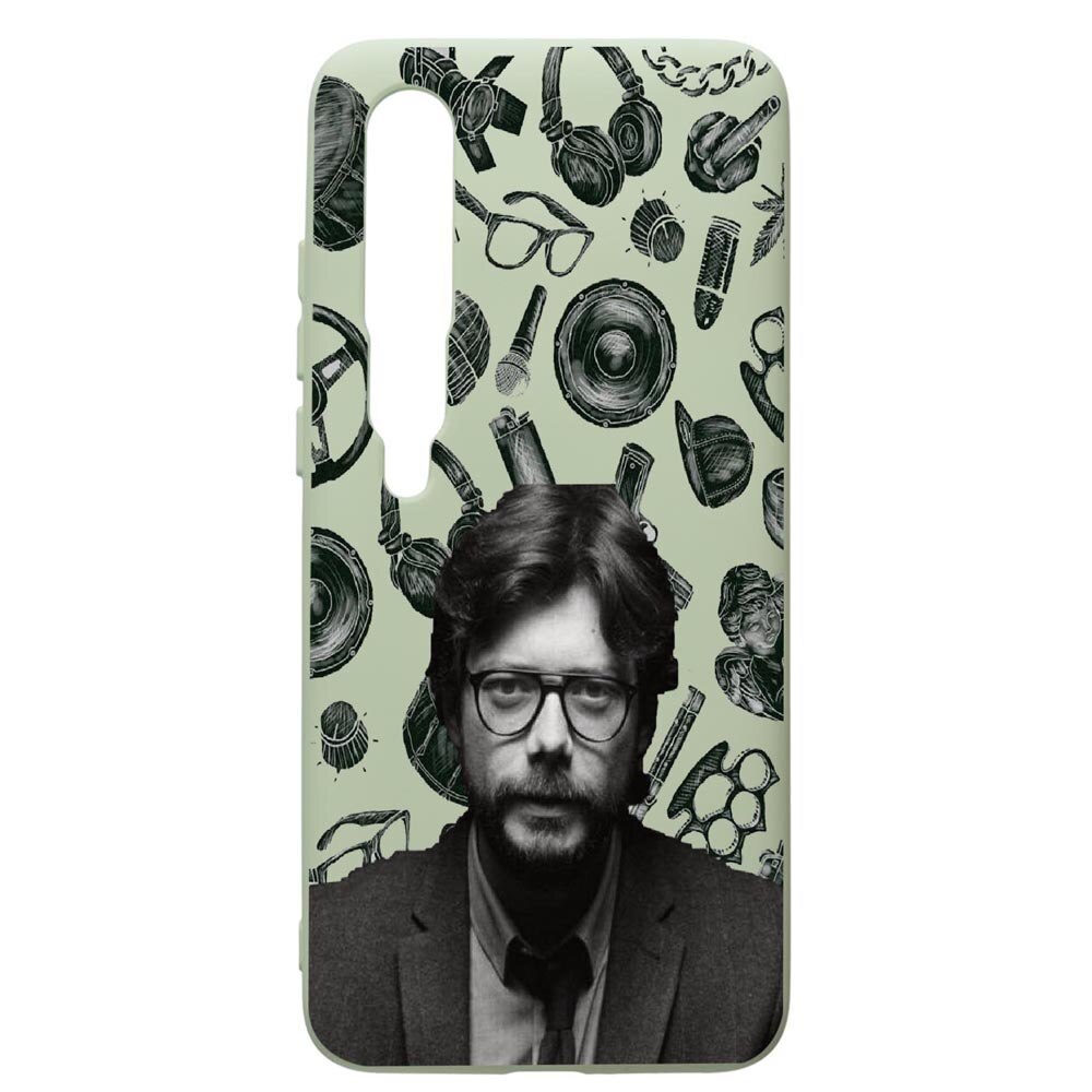 Husa de protectie Xiaomi Mi 10 / Mi 10 Pro, La Casa De Papel - Profesor, silicon, cu interiorul din material textil, protectie camera, Beryl, PGR388