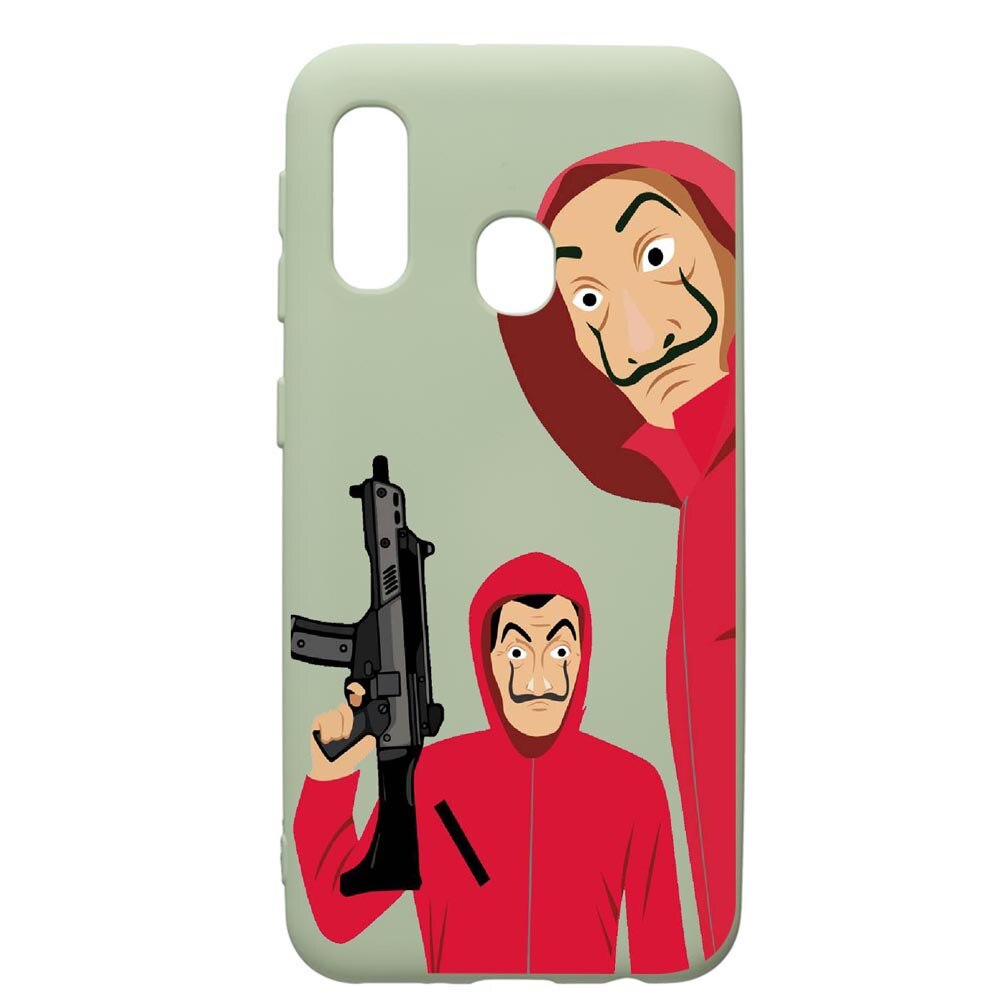 Husa de protectie Samsung Galaxy A40, La Casa De Papel, silicon, cu interiorul din material textil, protectie camera, Beryl, PGR392