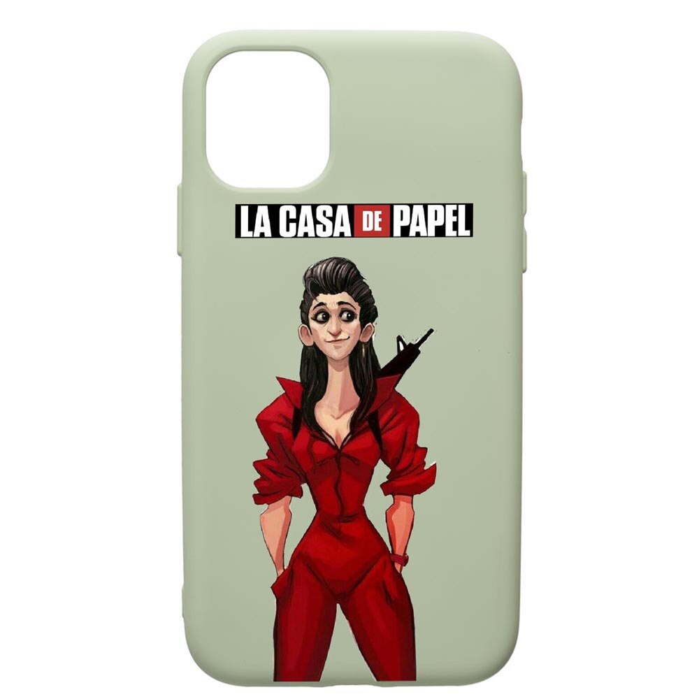 Husa de protectie Apple iPhone 12 Pro, La Casa De Papel - Nairobi, silicon, cu interiorul din material textil, protectie camera, Beryl, PGR393