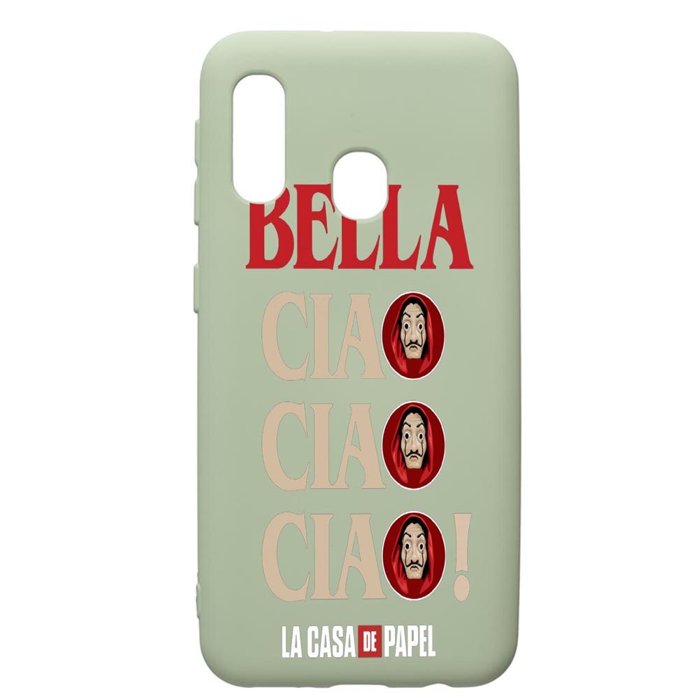 Husa de protectie Samsung Galaxy A40, La Casa De Papel - Ciao Bella, silicon, cu interiorul din material textil, protectie camera, Beryl, PGR391