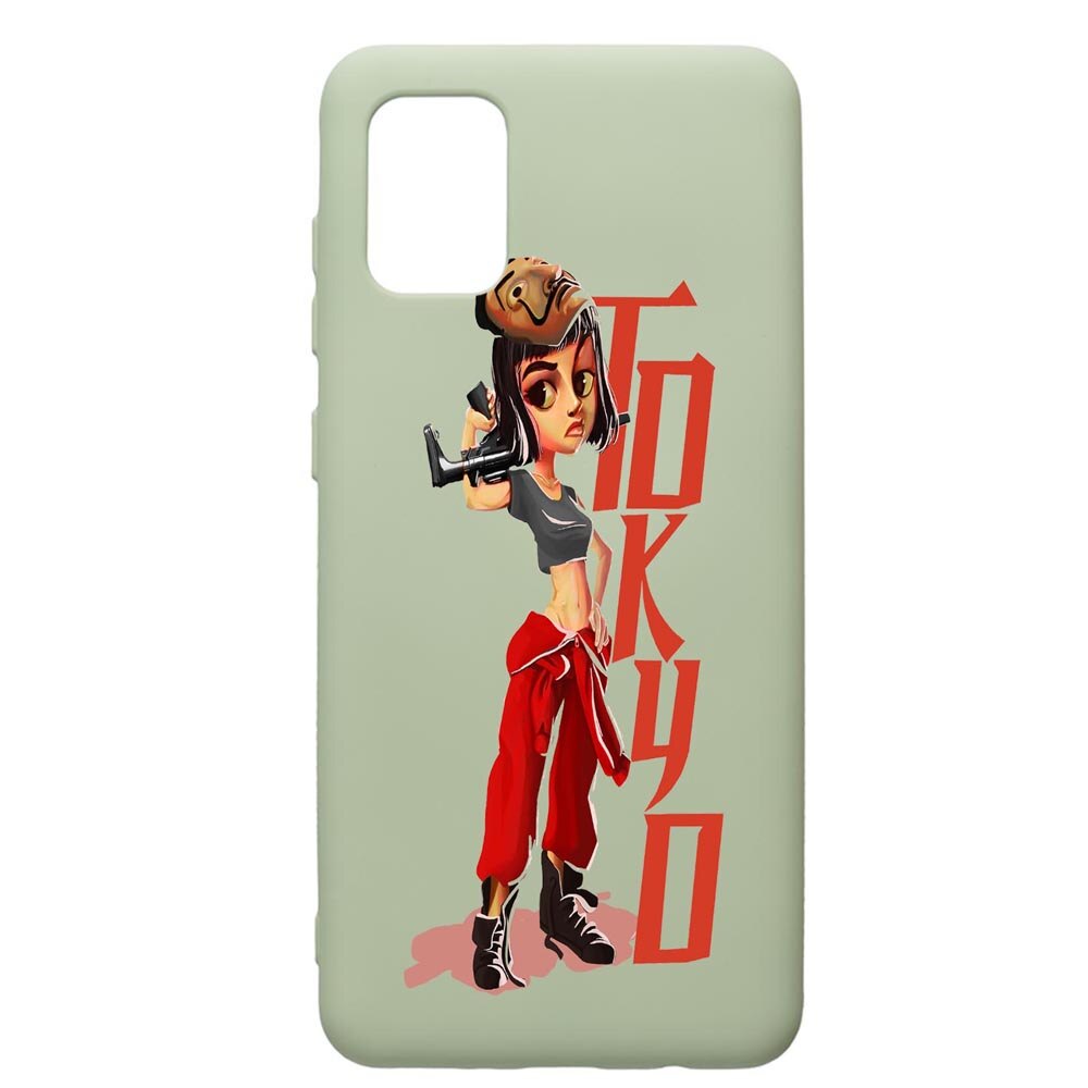 Husa de protectie Samsung Galaxy A31, La Casa De Papel, silicon, cu interiorul din material textil, protectie camera, Beryl, PGR394