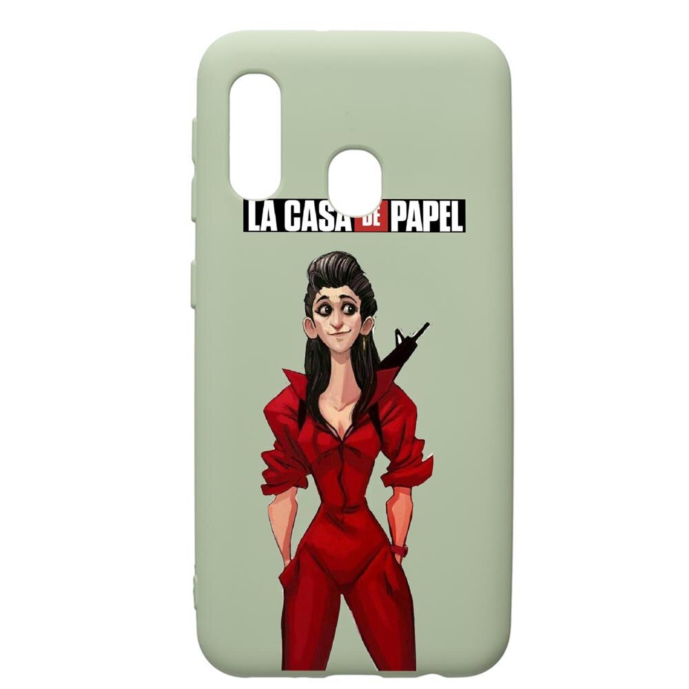 Husa de protectie Samsung Galaxy A40, La Casa De Papel - Nairobi, silicon, cu interiorul din material textil, protectie camera, Beryl, PGR393