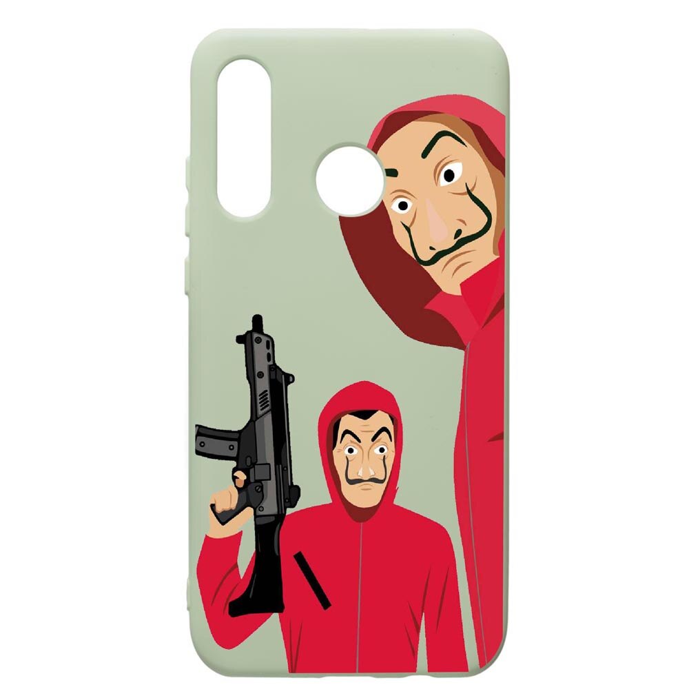 Husa de protectie Huawei P30 Lite, La Casa De Papel, silicon, cu interiorul din material textil, protectie camera, Beryl, PGR392