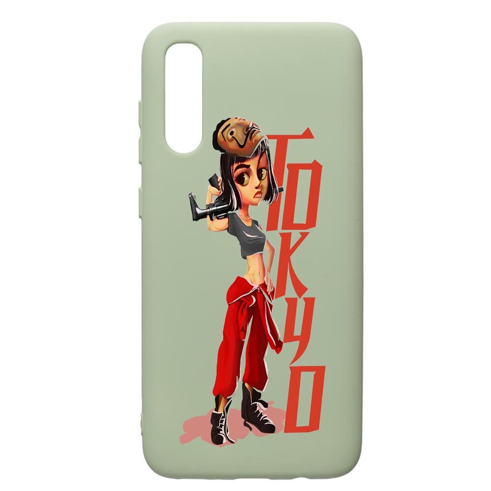 Husa de protectie Samsung Galaxy A70, La Casa De Papel, silicon, cu interiorul din material textil, protectie camera, Beryl, PGR394