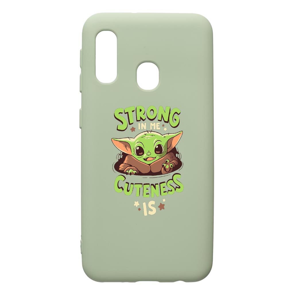 Husa de protectie Samsung Galaxy A20e, Star Wars Baby Yoda, silicon, cu interiorul din material textil, protectie camera, Beryl, PGR400