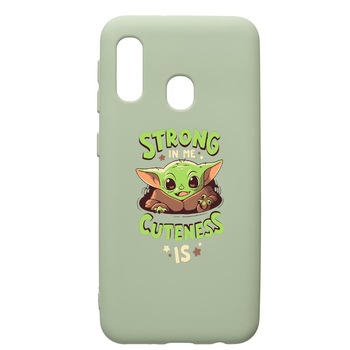 Husa de protectie Samsung Galaxy A20e, Star Wars Baby Yoda, silicon, cu interiorul din material textil, protectie camera, Beryl, PGR400 Husa de protectie Samsung Galaxy A20e, Star Wars Baby Yoda, silicon, cu interiorul din material textil, protectie camera, Beryl, PGR400