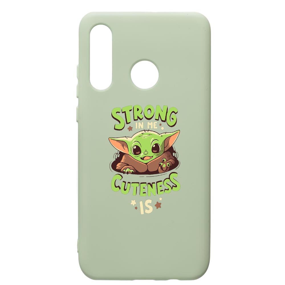 Husa de protectie Huawei P30 Lite, Star Wars Baby Yoda, silicon, cu interiorul din material textil, protectie camera, Beryl, PGR400