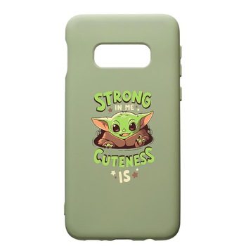 Husa de protectie Samsung Galaxy S10E, Star Wars Baby Yoda, silicon, cu interiorul din material textil, protectie camera, Beryl, PGR400 Husa de protectie Samsung Galaxy S10E, Star Wars Baby Yoda, silicon, cu interiorul din material textil, protectie camera, Beryl, PGR400