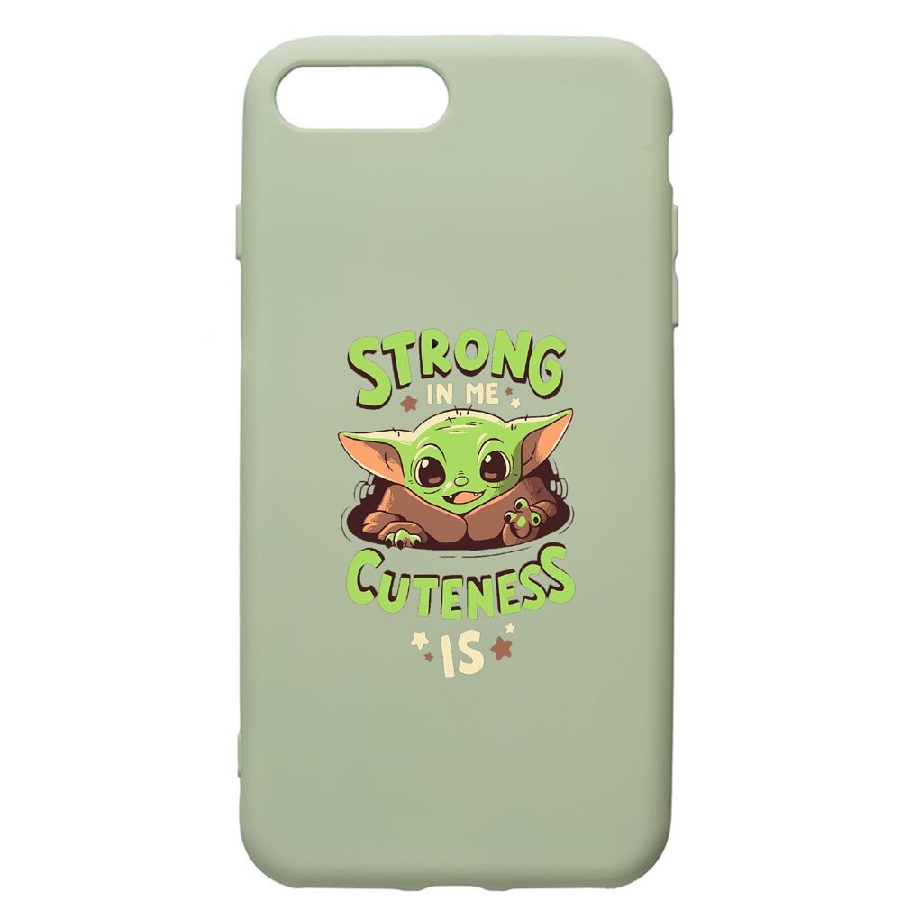 Husa de protectie Apple iPhone 8 Plus / iPhone 7 Plus, Star Wars Baby Yoda, silicon, cu interiorul din material textil, protectie camera, Beryl, PGR400