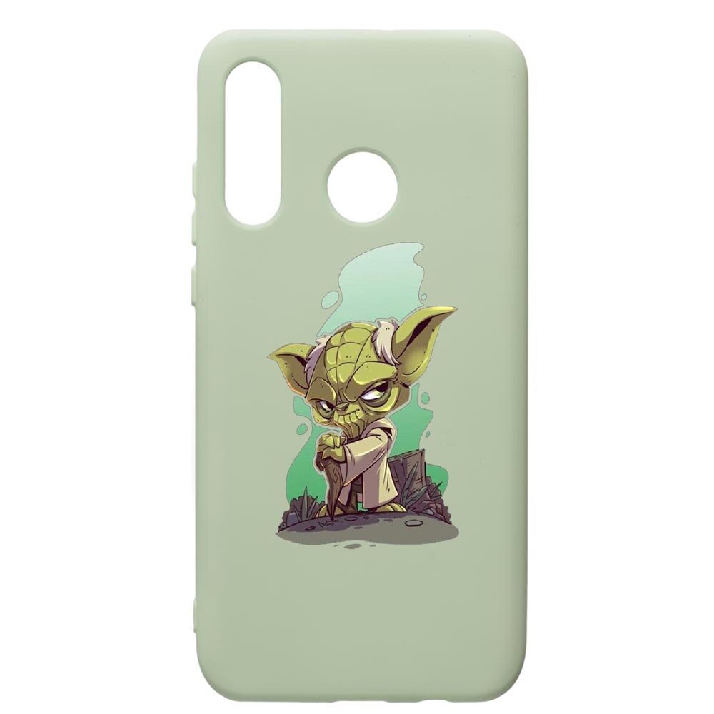 Husa de protectie Huawei P30 Lite, Star Wars Yoda, silicon, cu interiorul din material textil, protectie camera, Beryl, PGR403