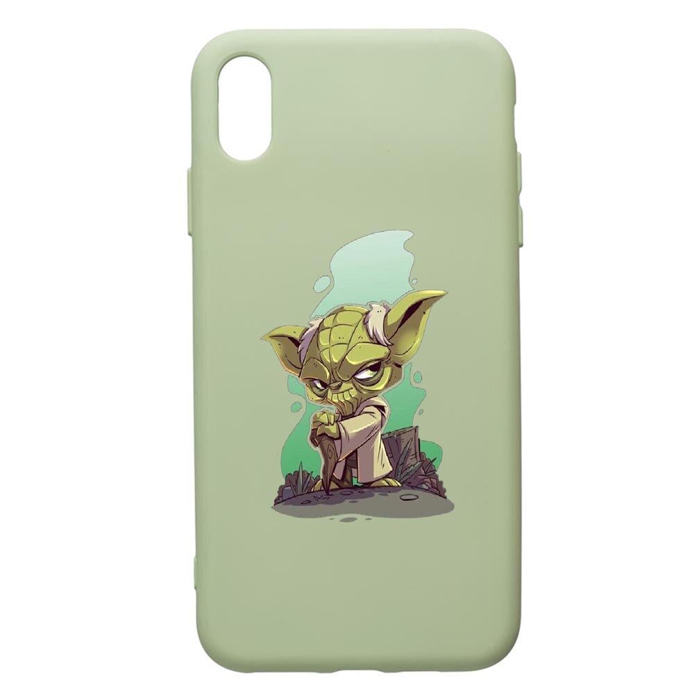 Husa de protectie Apple iPhone XS Max, Star Wars Yoda, silicon, cu interiorul din material textil, protectie camera, Beryl, PGR403