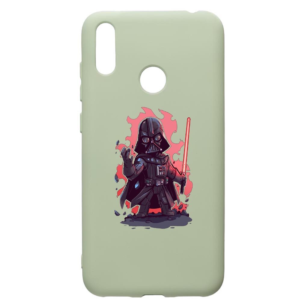 Husa de protectie Huawei Y7 2019, Star Wars Darth Vader, silicon, cu interiorul din material textil, protectie camera, Beryl, PGR402