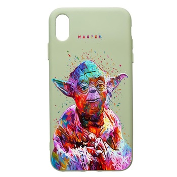 Husa de protectie Apple iPhone XR, Star Wars Yoda, silicon, cu interiorul din material textil, protectie camera, Beryl, PGR409 Husa de protectie Apple iPhone XR, Star Wars Yoda, silicon, cu interiorul din material textil, protectie camera, Beryl, PGR409