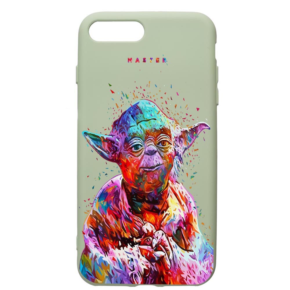 Husa de protectie Apple iPhone 8 Plus / iPhone 7 Plus, Star Wars Yoda, silicon, cu interiorul din material textil, protectie camera, Beryl, PGR409