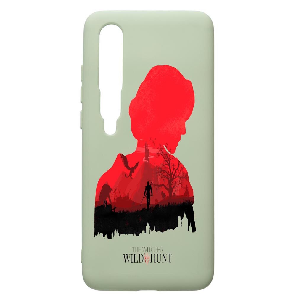 Husa de protectie Xiaomi Mi 10 / Mi 10 Pro, The Witcher, silicon, cu interiorul din material textil, protectie camera, Beryl, PGR428