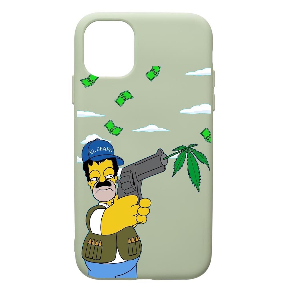 Husa de protectie Apple iPhone 11 Pro, Narcos Simpsons, silicon, cu interiorul din material textil, protectie camera, Beryl, PGR441