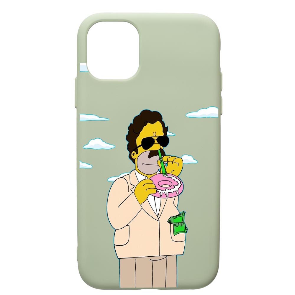 Husa de protectie Apple iPhone 11 Pro Max, Narcos Simpsons, silicon, cu interiorul din material textil, protectie camera, Beryl, PGR440