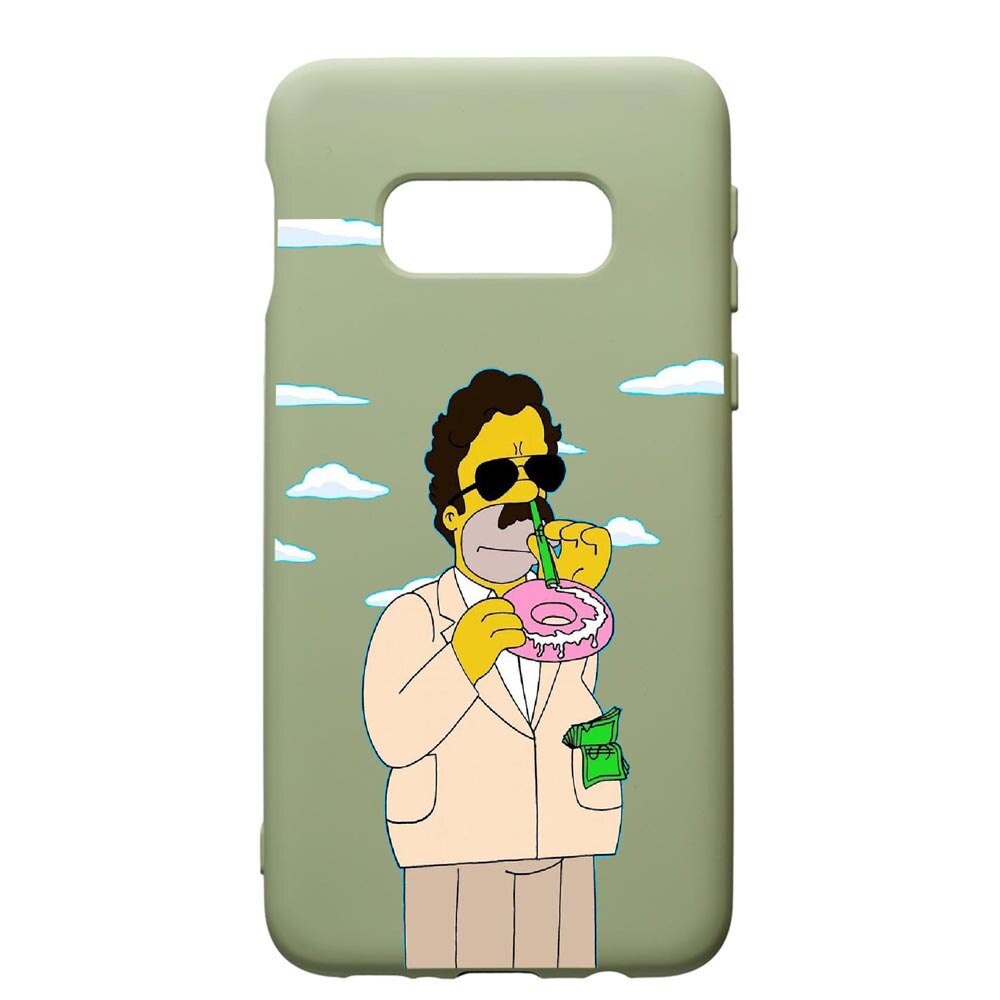 Husa de protectie Samsung Galaxy S10E, Narcos Simpsons, silicon, cu interiorul din material textil, protectie camera, Beryl, PGR440