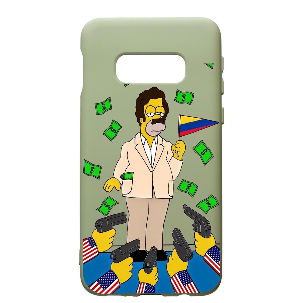 Husa de protectie Samsung Galaxy S10, Narcos Pablo Simpsons, silicon, cu interiorul din material textil, protectie camera, Beryl, PGR439