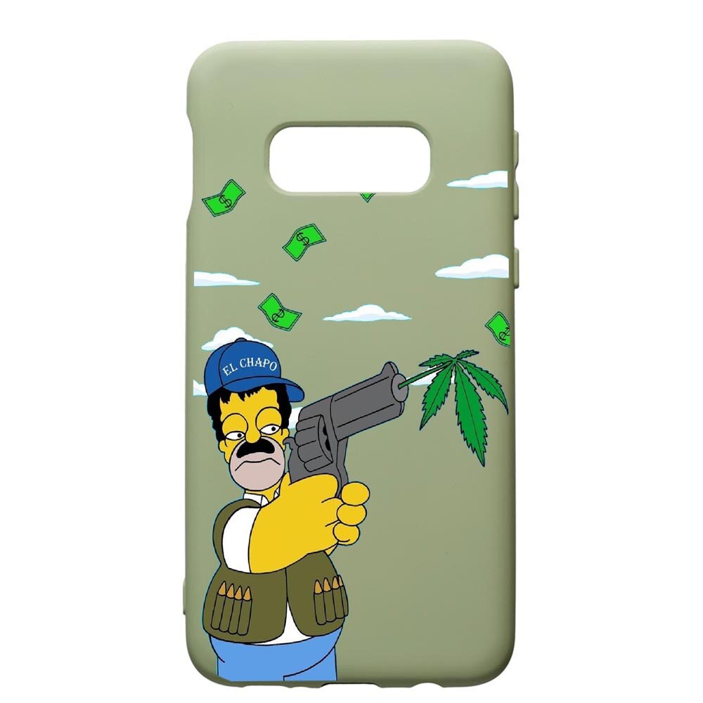 Husa de protectie Samsung Galaxy S10E, Narcos Simpsons, silicon, cu interiorul din material textil, protectie camera, Beryl, PGR441