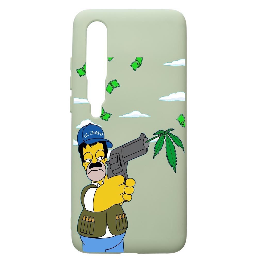 Husa de protectie Xiaomi Mi 10 / Mi 10 Pro, Narcos Simpsons, silicon, cu interiorul din material textil, protectie camera, Beryl, PGR441
