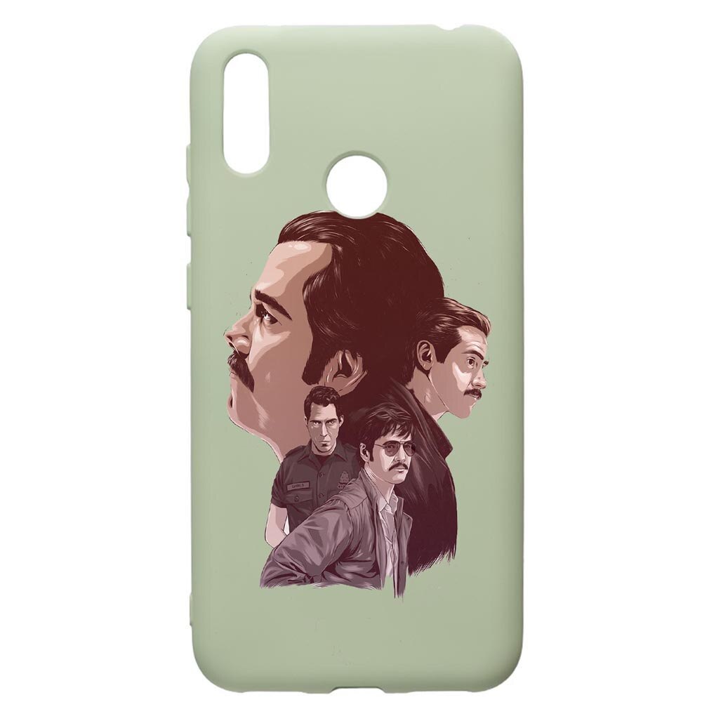 Husa de protectie Huawei Y7 2019, Narcos, silicon, cu interiorul din material textil, protectie camera, Beryl, PGR448