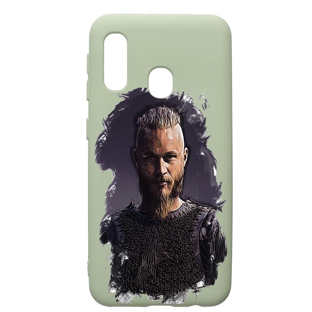 Husa de protectie Samsung Galaxy A40, Vikings Ragnar Lothbrok, silicon, cu interiorul din material textil, protectie camera, Beryl, PGR452