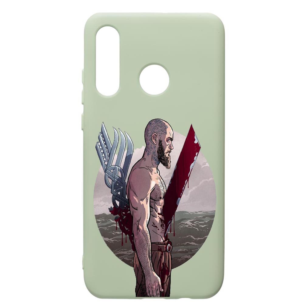 Husa de protectie Huawei P40 Lite E / Y7p, Vikings Ragnar Lothbrok, silicon, cu interiorul din material textil, protectie camera, Beryl, PGR455