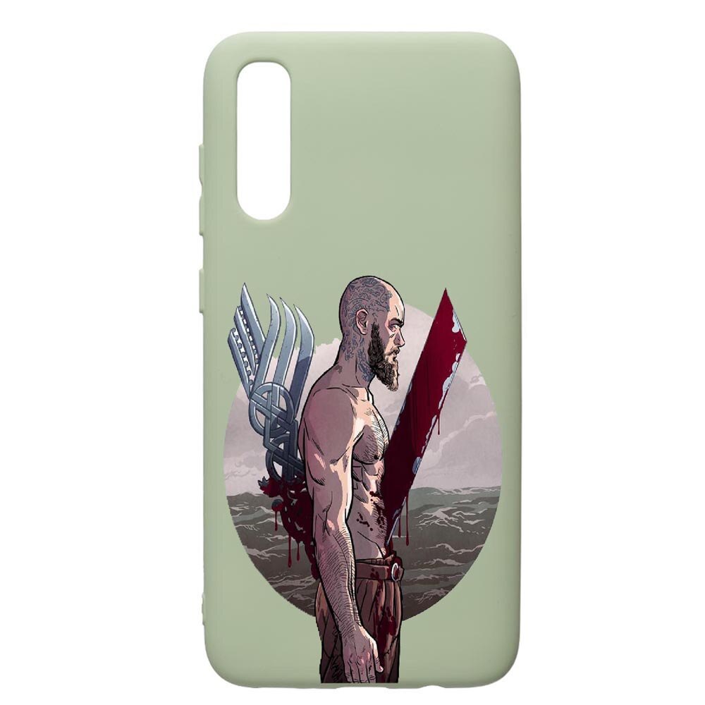 Husa de protectie Samsung Galaxy A70, Vikings Ragnar Lothbrok, silicon, cu interiorul din material textil, protectie camera, Beryl, PGR455