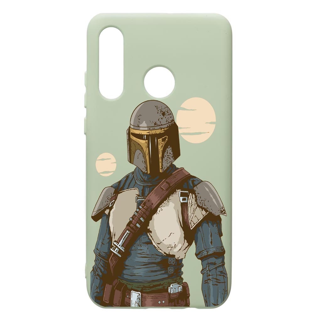 Husa de protectie Huawei P30 Lite, Star Wars The Mandalorian, silicon, cu interiorul din material textil, protectie camera, Beryl, PGR461