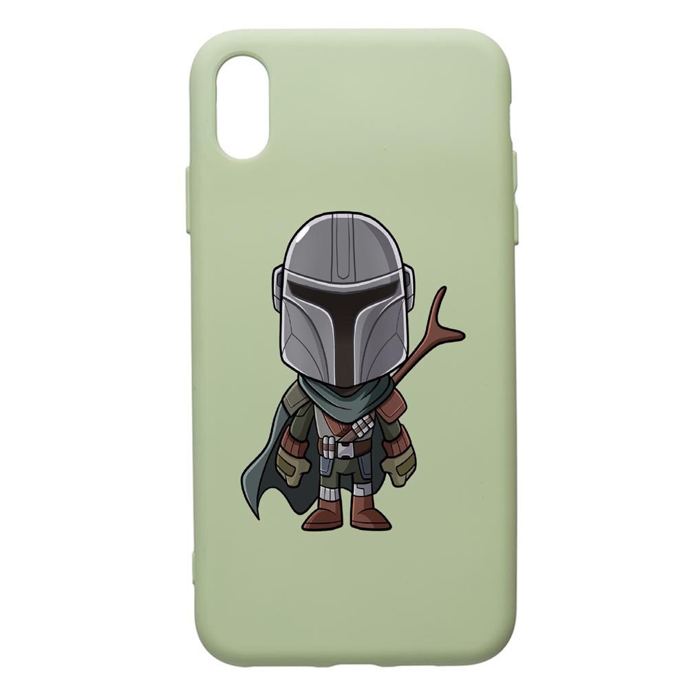 Husa de protectie Apple iPhone XS Max, Star Wars The Mandalorian, silicon, cu interiorul din material textil, protectie camera, Beryl, PGR462