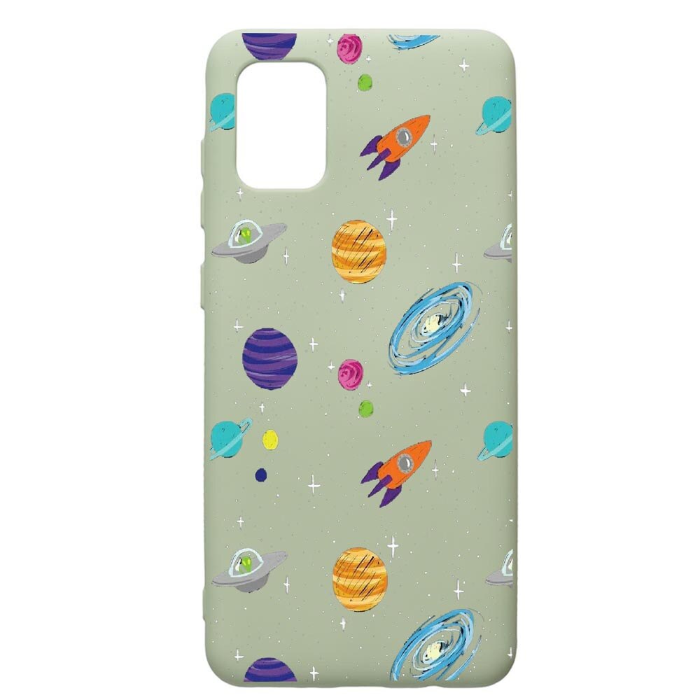 Husa de protectie Samsung Galaxy A71, Universe, Planets, silicon, cu interiorul din material textil, protectie camera, Beryl, PGR466