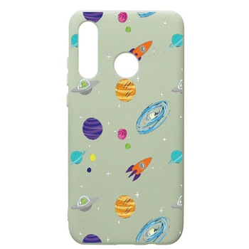 Husa de protectie Huawei P30 Lite, Universe, Planets, silicon, cu interiorul din material textil, protectie camera, Beryl, PGR466 Husa de protectie Huawei P30 Lite, Universe, Planets, silicon, cu interiorul din material textil, protectie camera, Beryl, PGR466