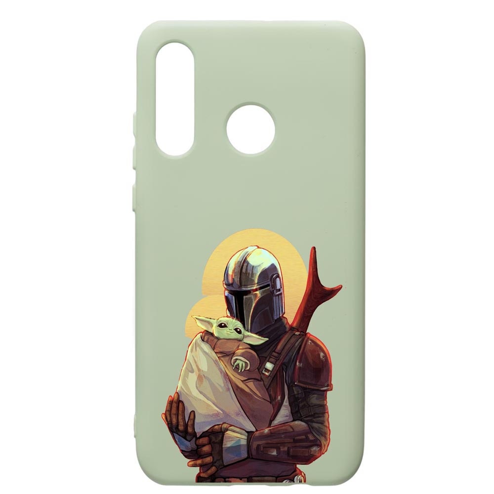 Husa de protectie Huawei P30 Lite, Star Wars The Mandalorian, silicon, cu interiorul din material textil, protectie camera, Beryl, PGR465