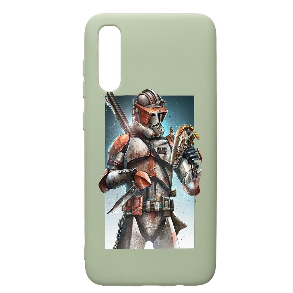 Husa de protectie Samsung Galaxy A70, Star Wars The Mandalorian, silicon, cu interiorul din material textil, protectie camera, Beryl, PGR464