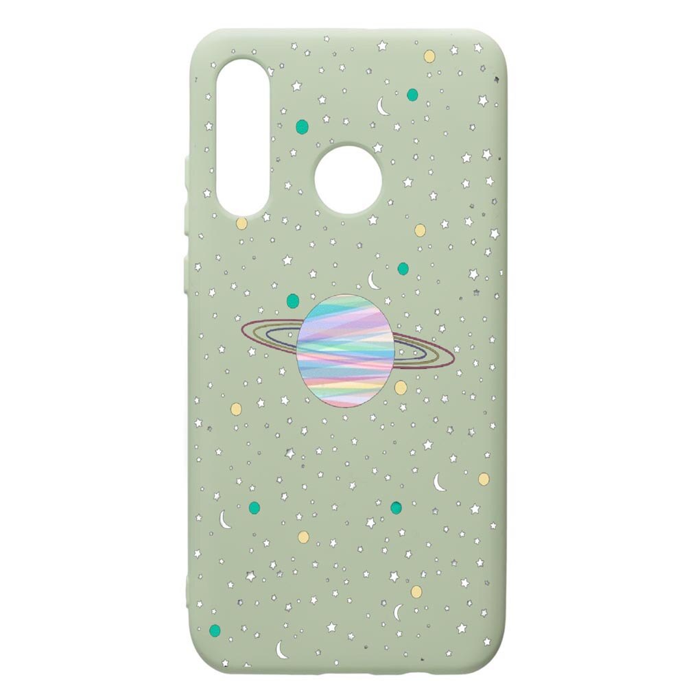 Husa de protectie Huawei P30 Lite, Universe, Planets, silicon, cu interiorul din material textil, protectie camera, Beryl, PGR468