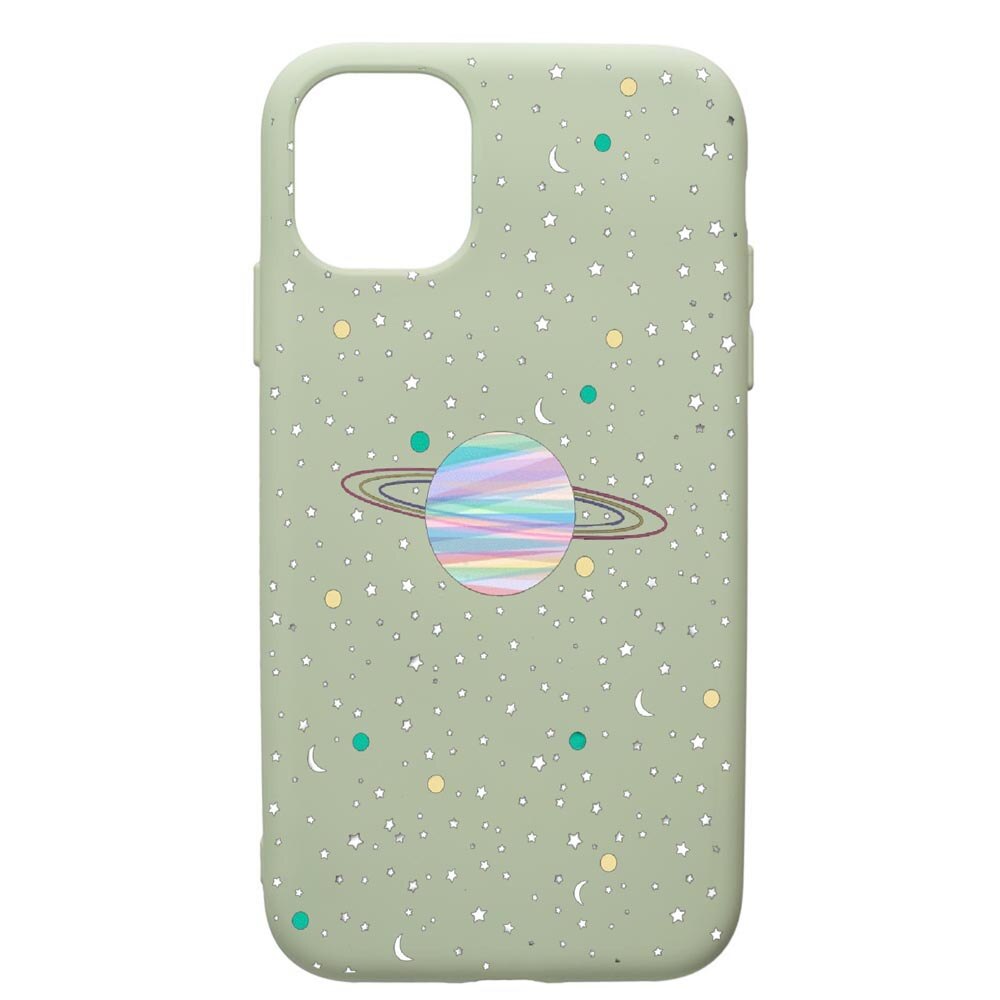 Husa de protectie Apple iPhone 12, Universe, Planets, silicon, cu interiorul din material textil, protectie camera, Beryl, PGR468