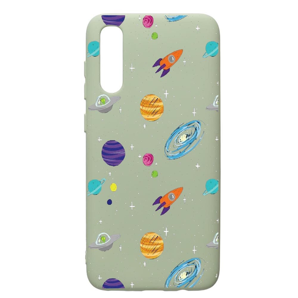 Husa de protectie Samsung Galaxy A70, Universe, Planets, silicon, cu interiorul din material textil, protectie camera, Beryl, PGR466