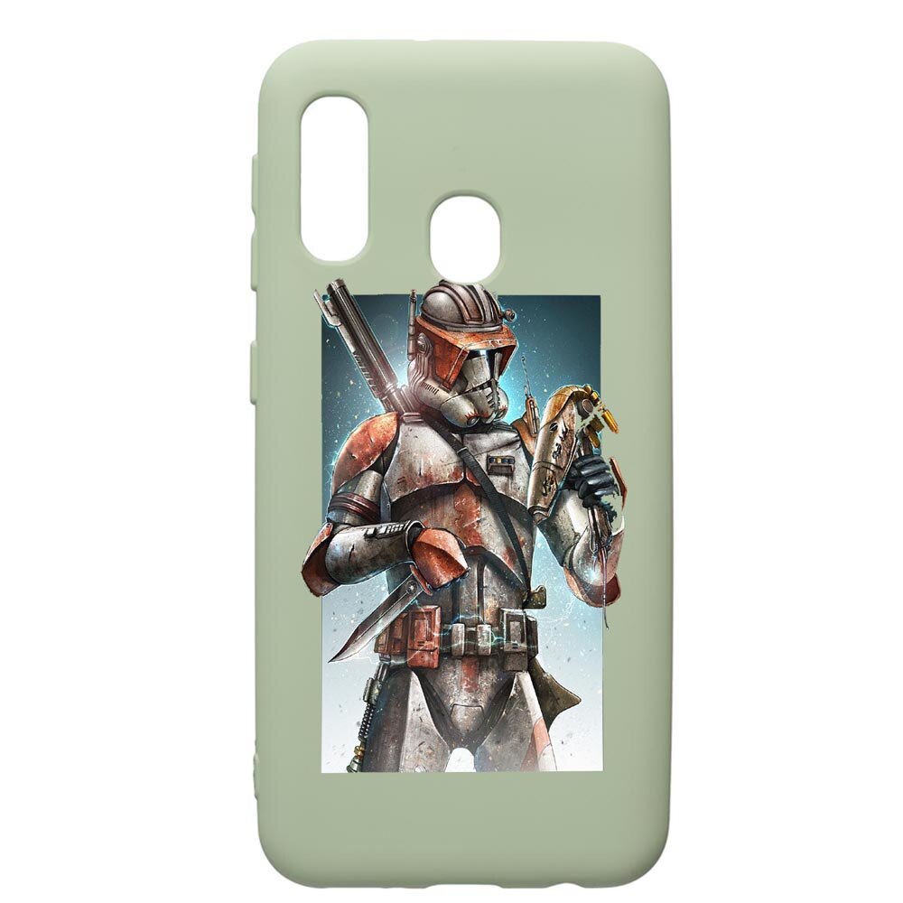 Husa de protectie Samsung Galaxy A40, Star Wars The Mandalorian, silicon, cu interiorul din material textil, protectie camera, Beryl, PGR464