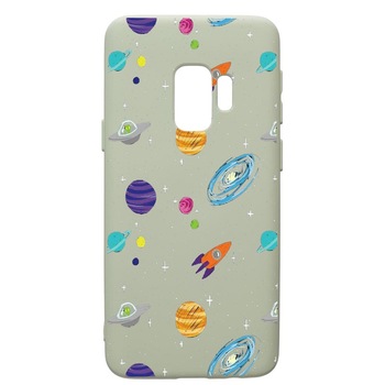 Husa de protectie Samsung Galaxy S9, Universe, Planets, silicon, cu interiorul din material textil, protectie camera, Beryl, PGR466 Husa de protectie Samsung Galaxy S9, Universe, Planets, silicon, cu interiorul din material textil, protectie camera, Beryl, PGR466