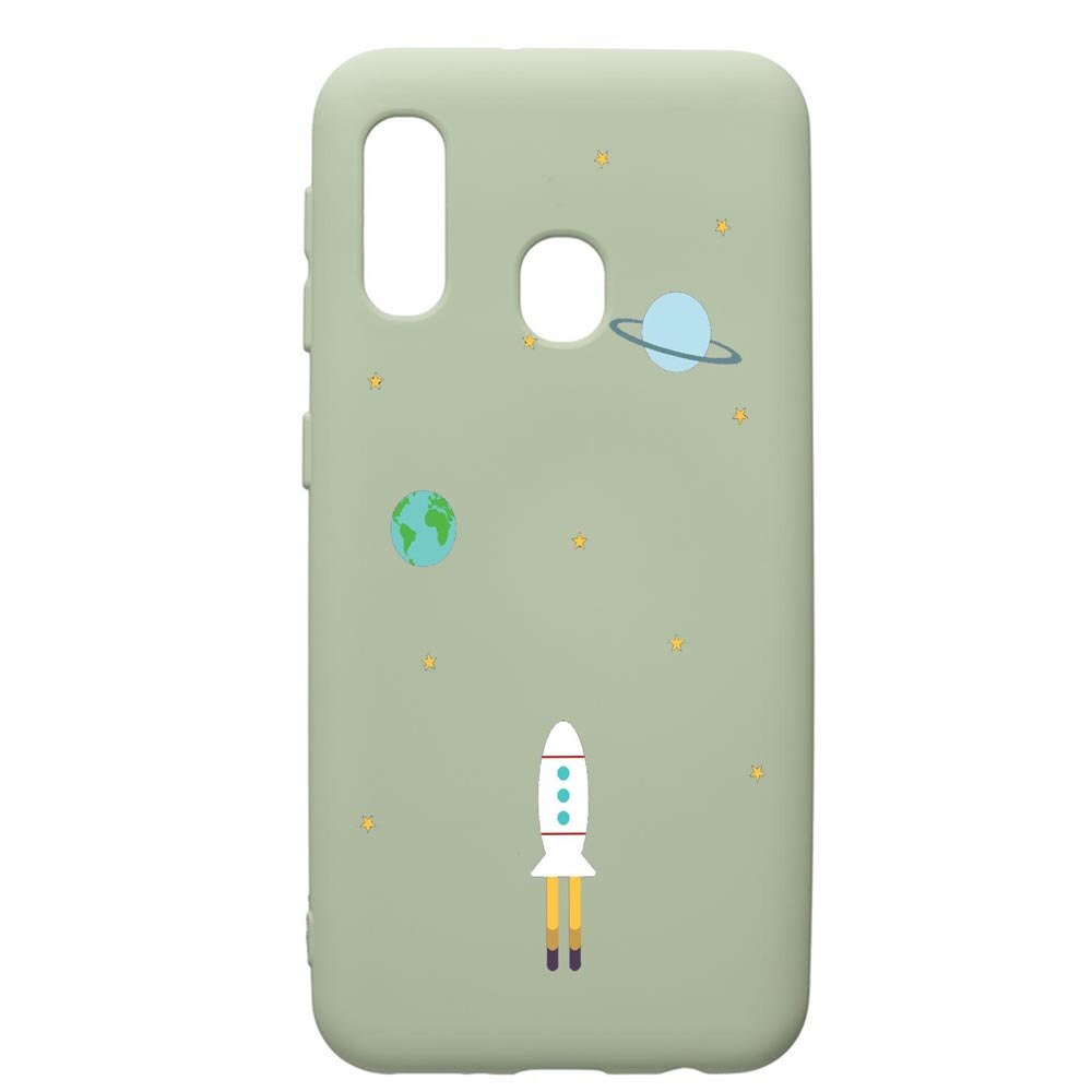 Husa de protectie Samsung Galaxy A40, Universe, Spacecraft, silicon, cu interiorul din material textil, protectie camera, Beryl, PGR471