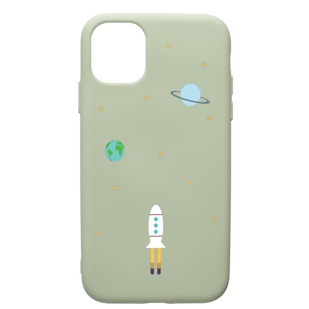 Husa de protectie Apple iPhone 12 Mini, Universe, Spacecraft, silicon, cu interiorul din material textil, protectie camera, Beryl, PGR471