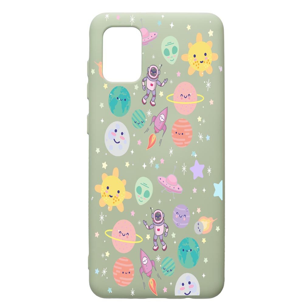 Husa de protectie Samsung Galaxy A71, Universe, UFO, silicon, cu interiorul din material textil, protectie camera, Beryl, PGR473