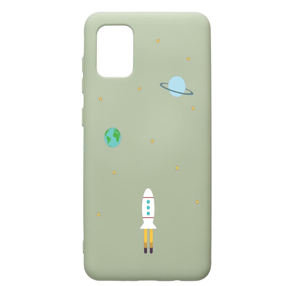 Husa de protectie Samsung Galaxy A71, Universe, Spacecraft, silicon, cu interiorul din material textil, protectie camera, Beryl, PGR471