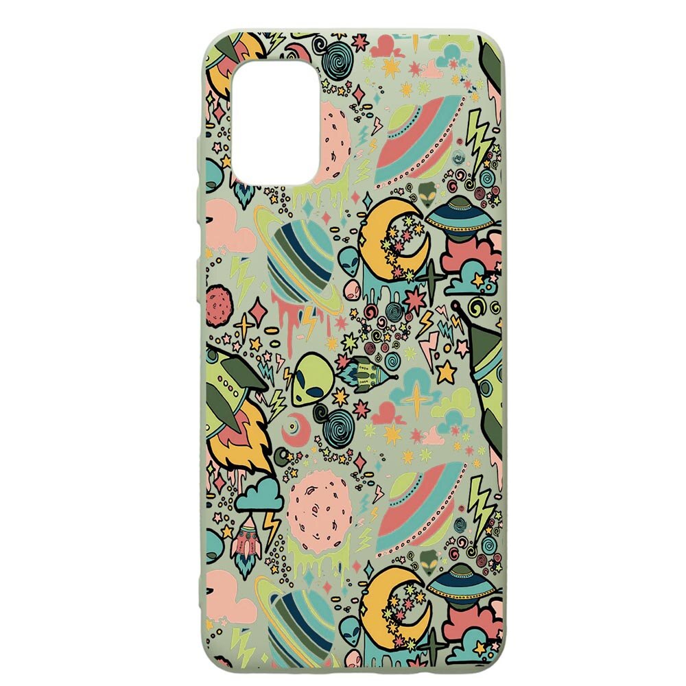 Husa de protectie Samsung Galaxy A71, Universe, UFO, silicon, cu interiorul din material textil, protectie camera, Beryl, PGR472