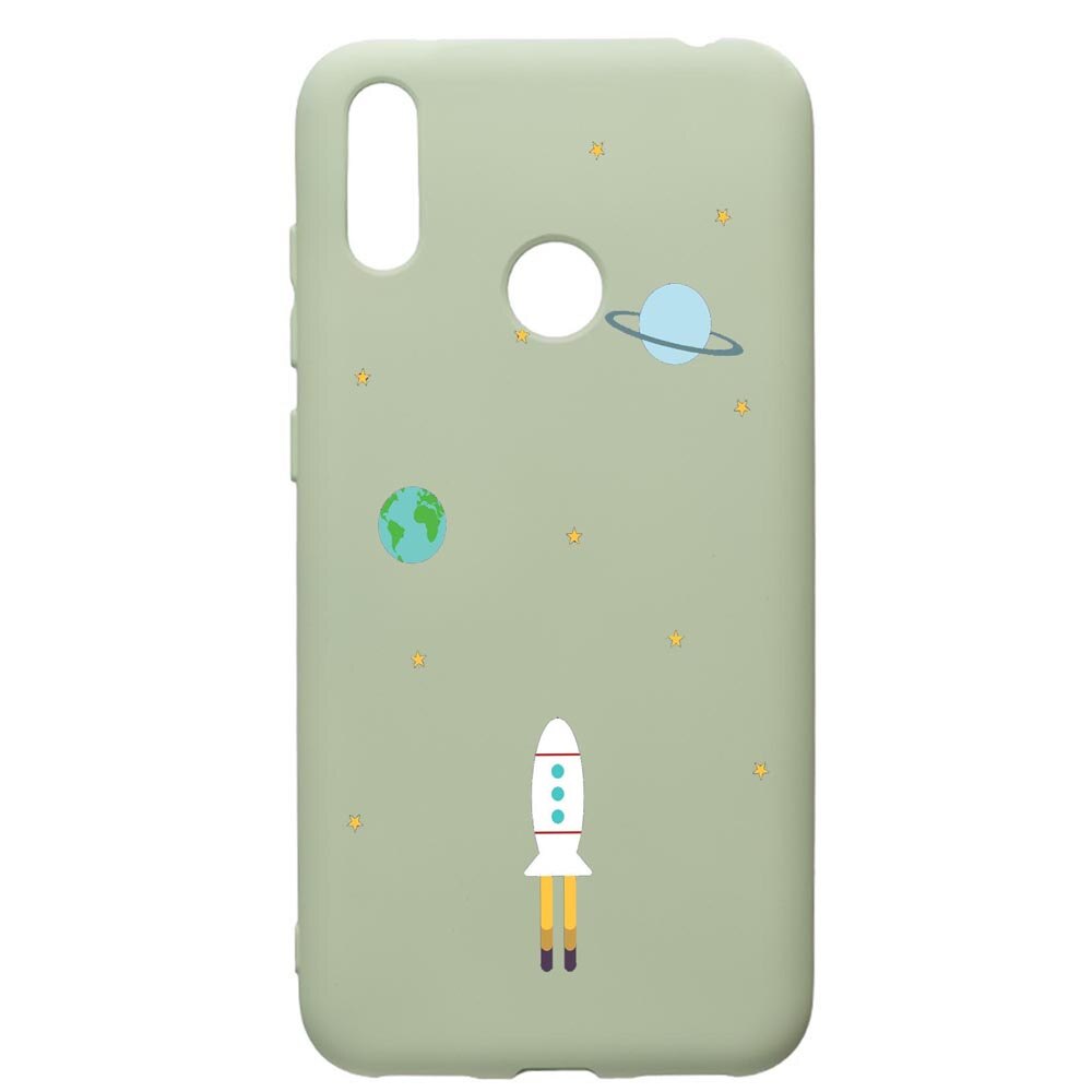 Husa de protectie Huawei Y7 2019, Universe, Spacecraft, silicon, cu interiorul din material textil, protectie camera, Beryl, PGR471