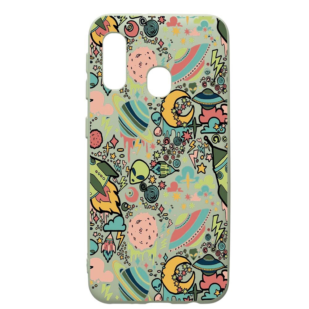 Husa de protectie Samsung Galaxy A40, Universe, UFO, silicon, cu interiorul din material textil, protectie camera, Beryl, PGR472